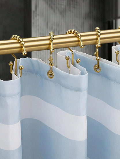 Cirelle 12PCS No-Drill Shower Curtain Hooks- Smooth-Gliding Double-Sided Design, Rust-Proof Rolling Ball Hooks For Bathroom & Window