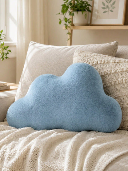 Cloud Pillow, Soft Plush Decorative Throw Pillow, Suitable For Sofa Bed, Cloud Shaped Room Decor Pillow, Fluffy Faux Rabbit Fur, Suitable For Living Room Bedroom