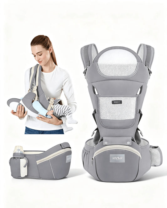 CN. Grey/Blue/Black/Pink Baby Carrier,Ergonomic Infant Carrier With Hip Seat Bag Soft Baby Carrier Newborn To Toddler 7-45lbs Baby Holder Carrier