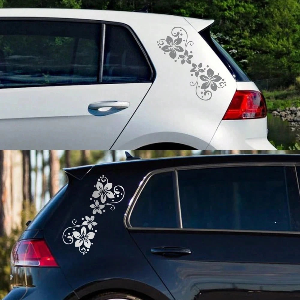 Colorful Creative Flower Vinyl Stickers Car High Stickiness Waterproof Door Window Decor Decals Auto Exterior Decor Accessories