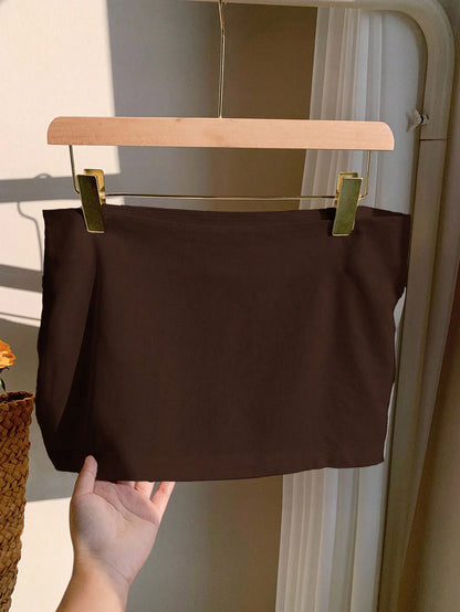 Comfortcana Coffee Brown Mini Low-Waist Skirt, Summer