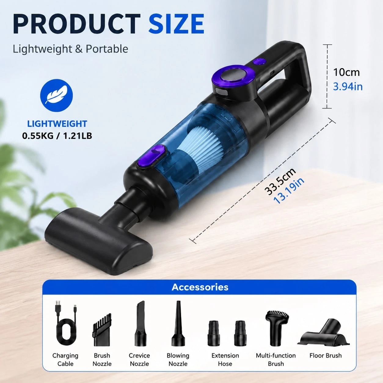 Cordless Handheld Vacuum Cleaner For Home Use, Featuring Powerful 15kPa Suction, Multiple Attachments, A High-Capacity 2000mAh Battery, And A Tangle-Free Cordless Design-An Ideal Tool For Cleaning You