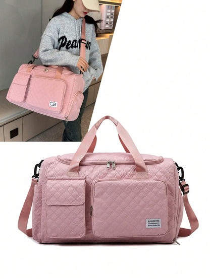 Cow, Leopard, Zebra Print, Duffle Bag, Travel Bag, Luggage Bag, Large Capacity, Dry And Wet Separation, For Business, For Hospital, Nylon Pink Traveling Bag Travelling Organizer Outfit Airport Travel