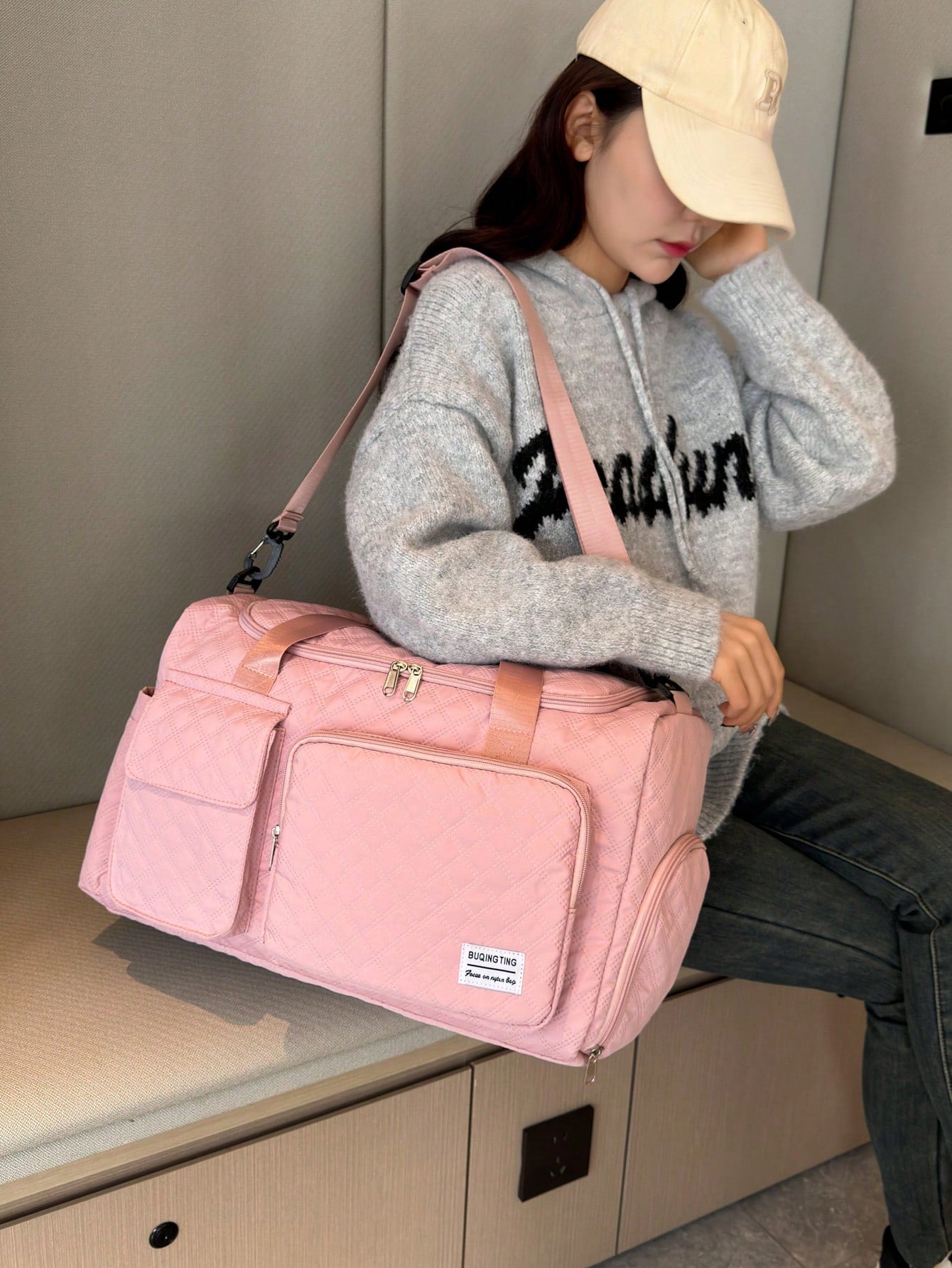 Cow, Leopard, Zebra Print, Duffle Bag, Travel Bag, Luggage Bag, Large Capacity, Dry And Wet Separation, For Business, For Hospital, Nylon Pink Traveling Bag Travelling Organizer Outfit Airport Travel