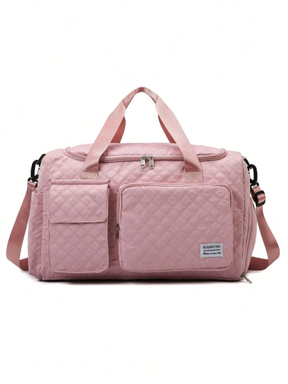 Cow, Leopard, Zebra Print, Duffle Bag, Travel Bag, Luggage Bag, Large Capacity, Dry And Wet Separation, For Business, For Hospital, Nylon Pink Traveling Bag Travelling Organizer Outfit Airport Travel