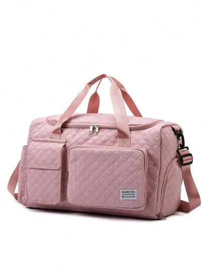 Cow, Leopard, Zebra Print, Duffle Bag, Travel Bag, Luggage Bag, Large Capacity, Dry And Wet Separation, For Business, For Hospital, Nylon Pink Traveling Bag Travelling Organizer Outfit Airport Travel