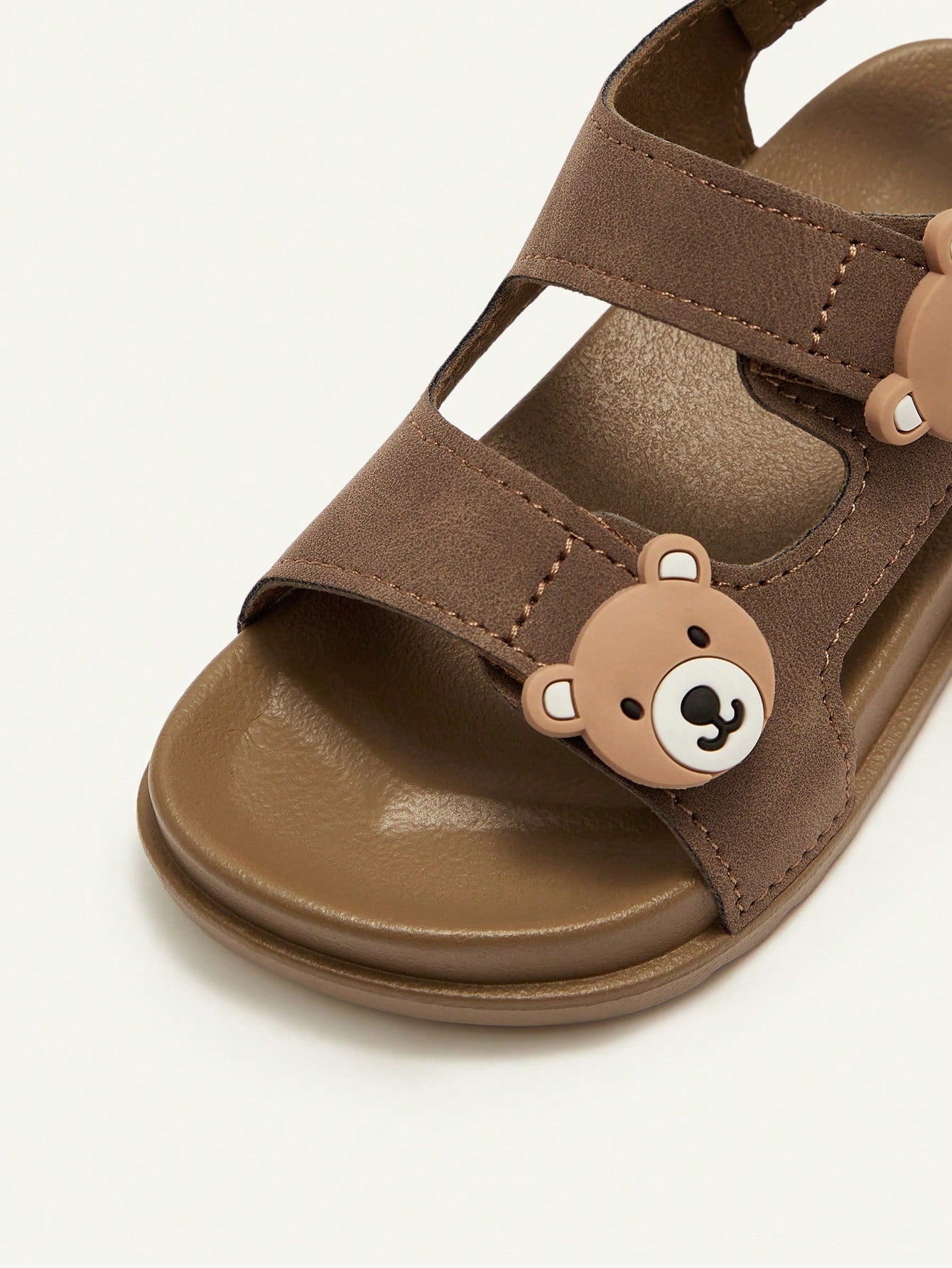 Cozy Pixies 1 Pair Cute Bear Decor Soft Bottom Lightweight Casual Sandals For Baby Boys, Summer
