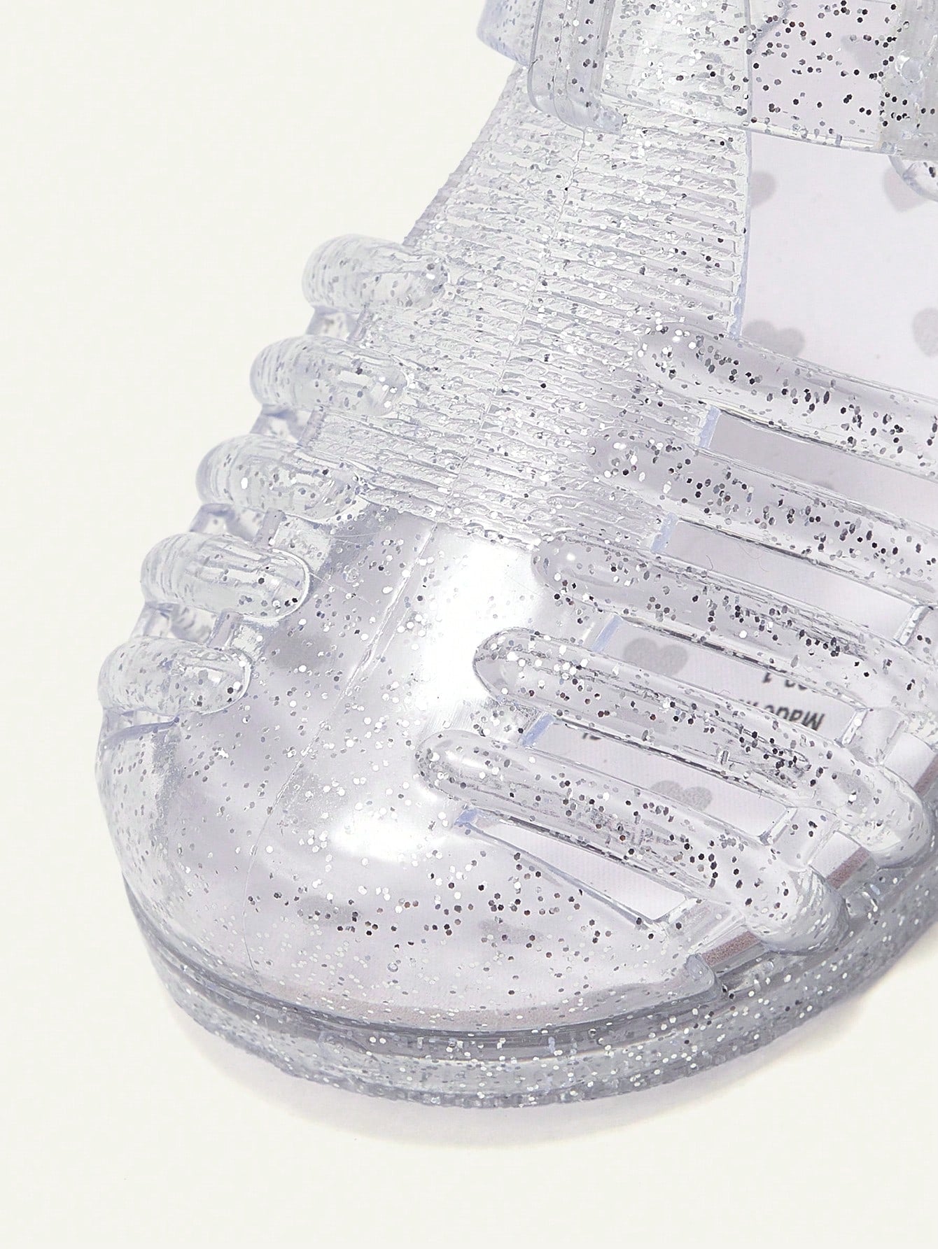 Cozy Pixies 1 Pair Fashionable Versatile Cute Princess Pink Transparent Soft Comfortable Crystal Heart Flat Sandals For Toddlers