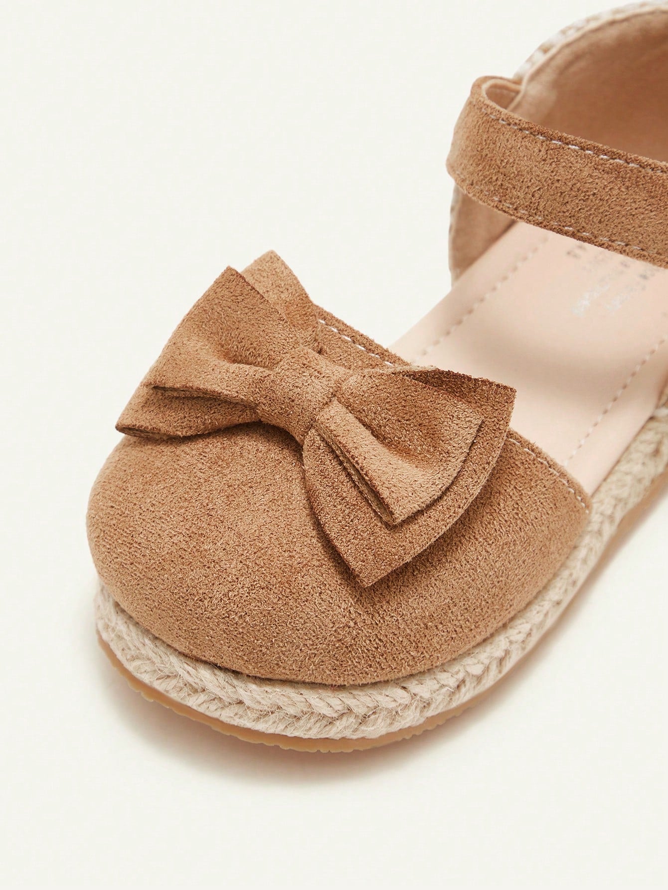 Cozy Pixies 1 Pair Summer Cute Toddler Girls Brown Bow All-Match Casual Fashion Versatile Hook And Loop Soft Bottom Closed Toe Infant Flat Sandals