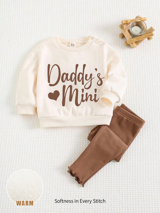 Cozy Pixies 2pcs Newborn Baby Girl Leopard Print Winter Hoodie & Leggings Set