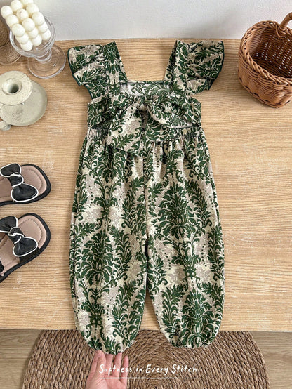 Cozy Pixies Baby Girl Casual Woven Jumpsuit Pants