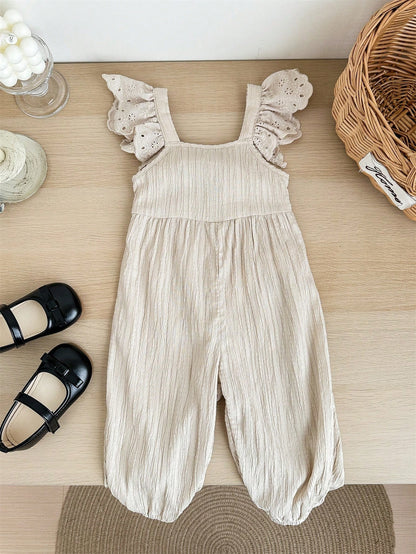 Cozy Pixies Baby Girl Casual Woven Jumpsuit Pants