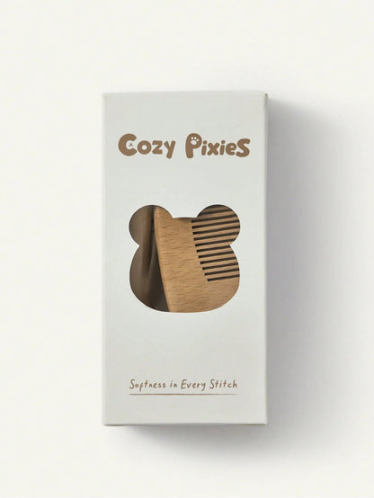 Cozy Pixies Comb Brush Three-Piece Set, Soft Brush, Small Baby Care Bath Tool 3pcs Baby Care Grooming Set With Wooden Wool Brush