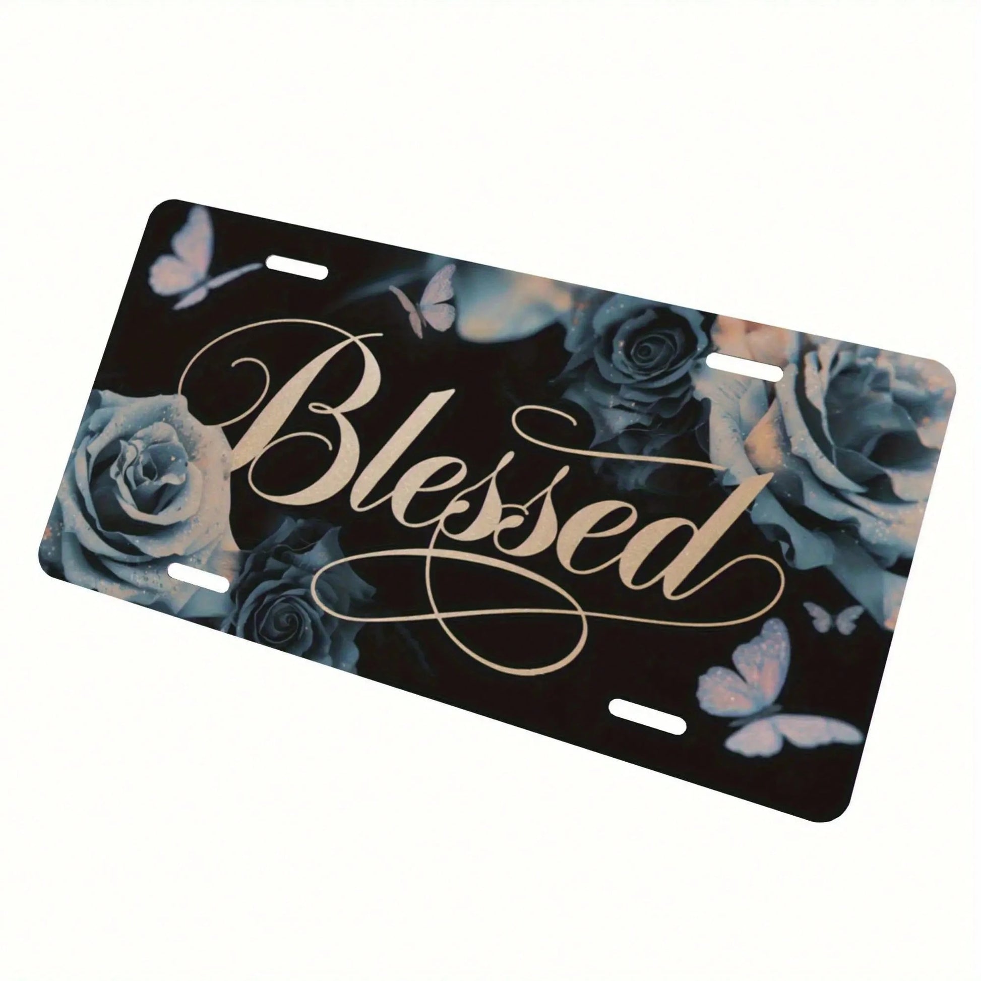 CP 2D Flat Design, 1-Piece Package, For Decorative Purposes Only, License Plate Sign, License Plate Cover, "Sacred Floral" Front License Plate Made Of Aluminum Alloy, 6x12inch, Humorous Standard Desig