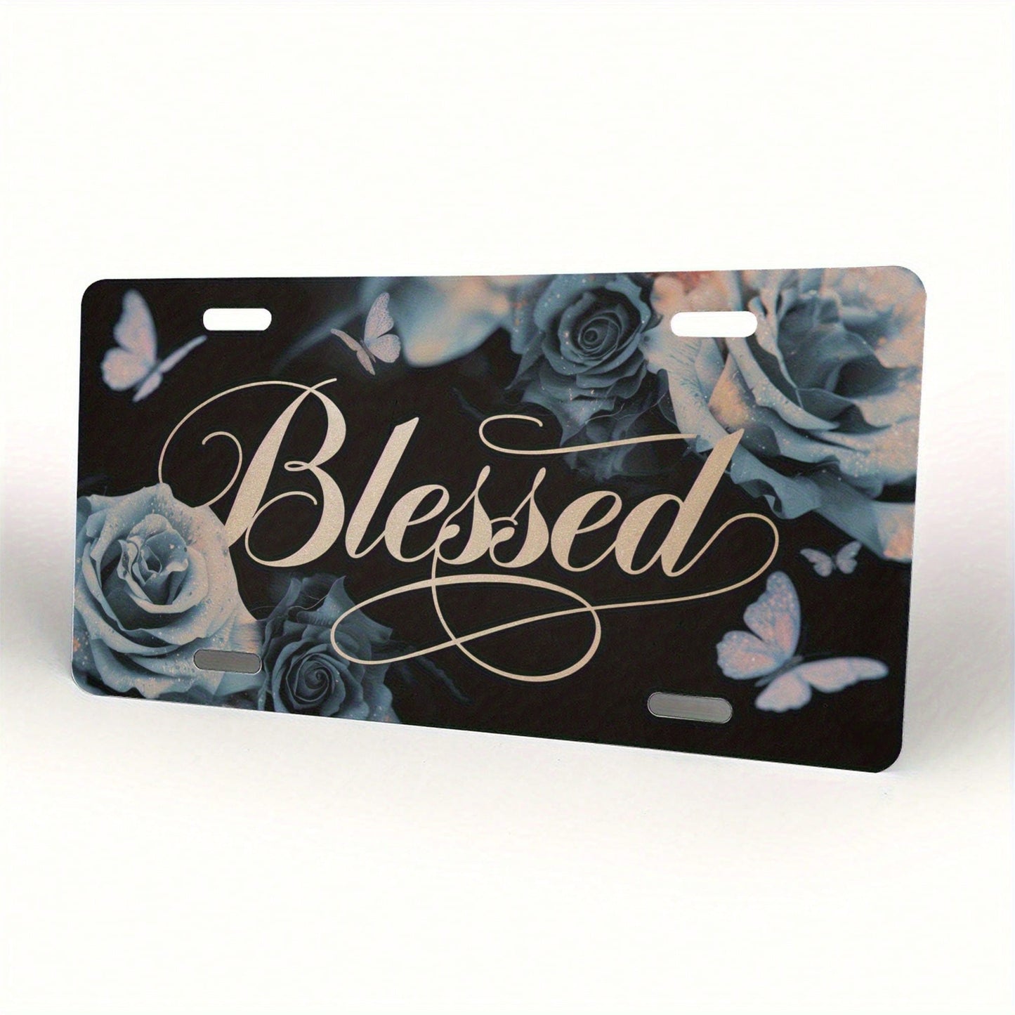 CP 2D Flat Design, 1-Piece Package, For Decorative Purposes Only, License Plate Sign, License Plate Cover, "Sacred Floral" Front License Plate Made Of Aluminum Alloy, 6x12inch, Humorous Standard Desig