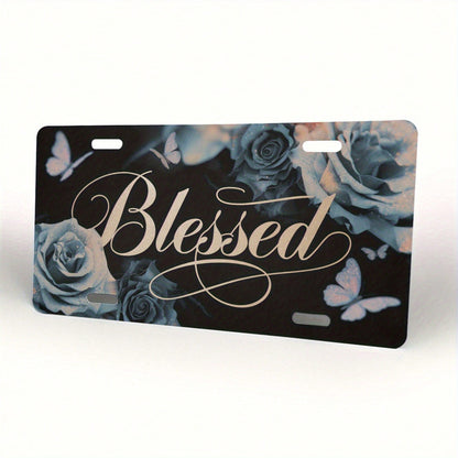 CP 2D Flat Design, 1-Piece Package, For Decorative Purposes Only, License Plate Sign, License Plate Cover, "Sacred Floral" Front License Plate Made Of Aluminum Alloy, 6x12inch, Humorous Standard Desig