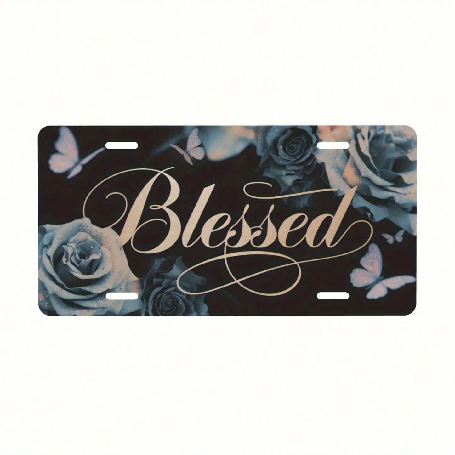 CP 2D Flat Design, 1-Piece Package, For Decorative Purposes Only, License Plate Sign, License Plate Cover, "Sacred Floral" Front License Plate Made Of Aluminum Alloy, 6x12inch, Humorous Standard Desig