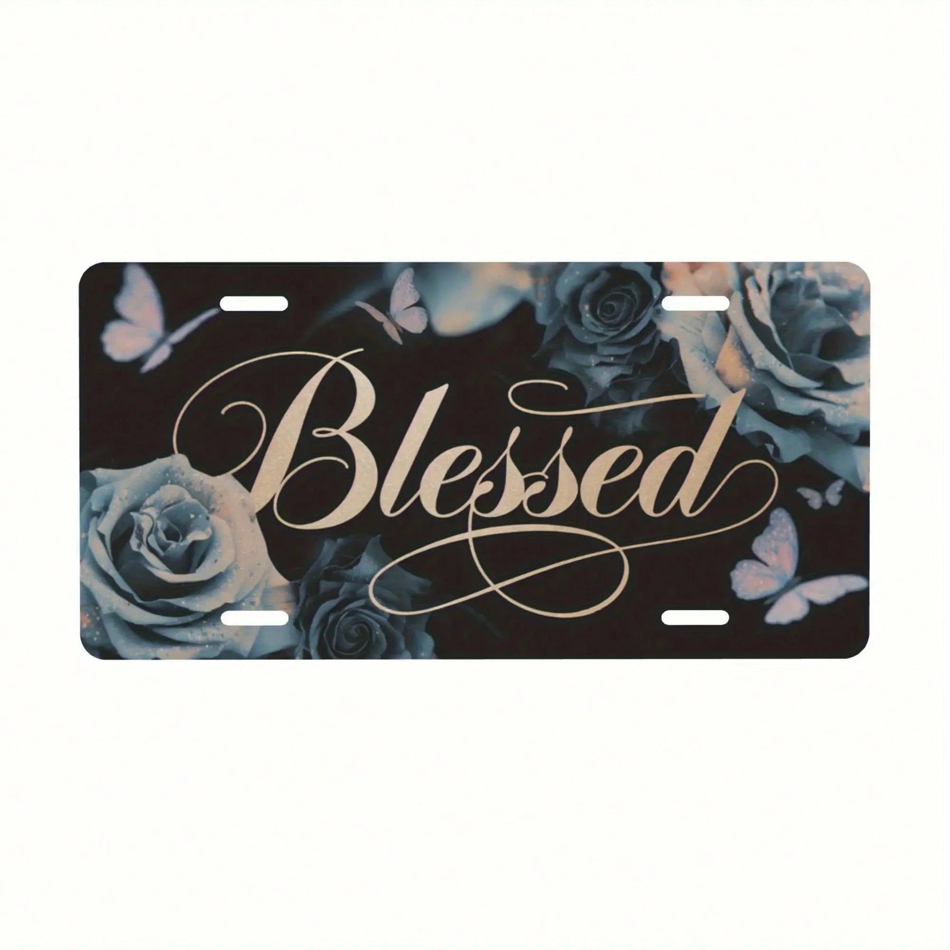 CP 2D Flat Design, 1-Piece Package, For Decorative Purposes Only, License Plate Sign, License Plate Cover, "Sacred Floral" Front License Plate Made Of Aluminum Alloy, 6x12inch, Humorous Standard Desig