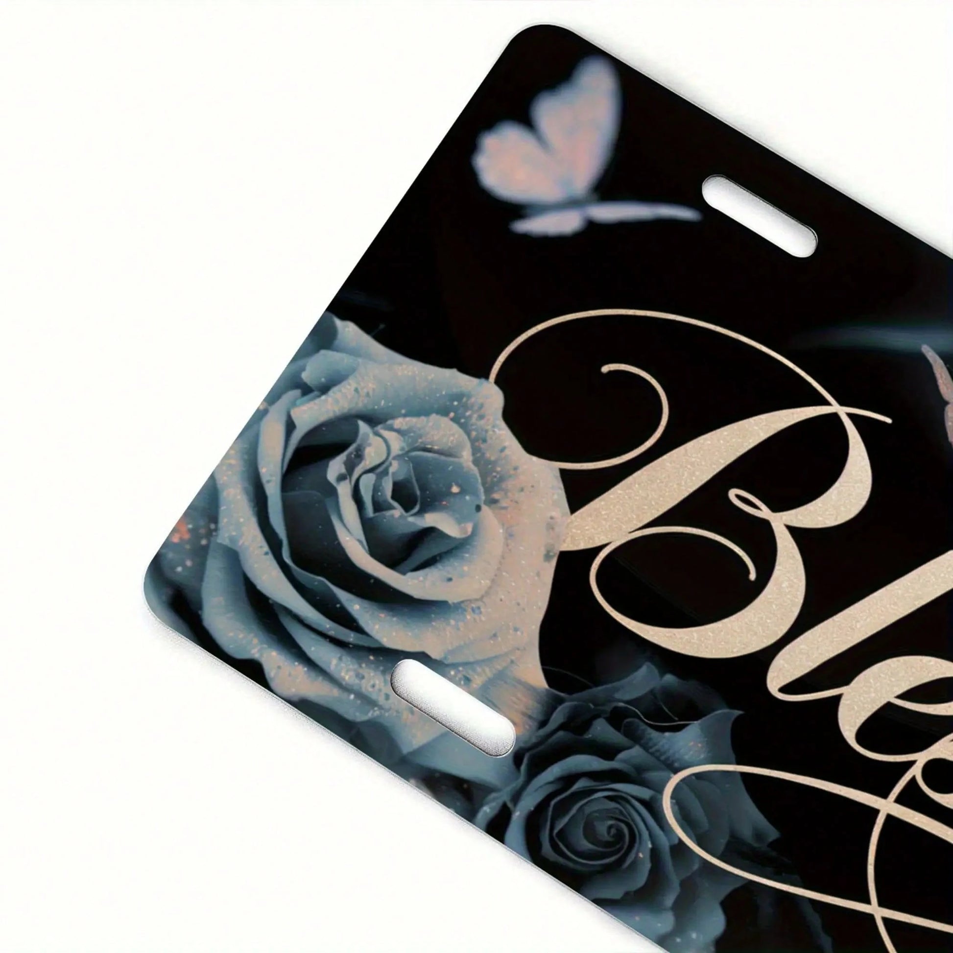 CP 2D Flat Design, 1-Piece Package, For Decorative Purposes Only, License Plate Sign, License Plate Cover, "Sacred Floral" Front License Plate Made Of Aluminum Alloy, 6x12inch, Humorous Standard Desig
