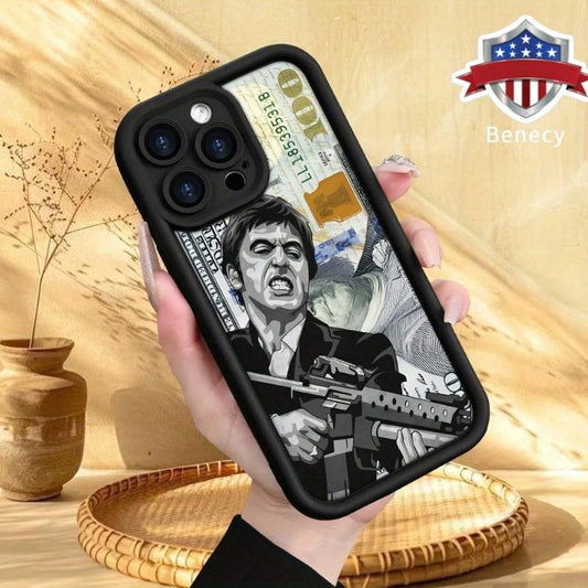 Creative Scar Face Painted Pattern Case For IPhone 16 17 15 14 Pro Max 13 12 11 Air XR XS E Plus Shockproof Drop Protection Rugged Durable Silicone Cover,Suitable For IPhone 17 Air