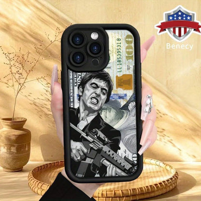 Creative Scar Face Painted Pattern Case For IPhone 16 17 15 14 Pro Max 13 12 11 Air XR XS E Plus Shockproof Drop Protection Rugged Durable Silicone Cover,Suitable For IPhone 17 Air