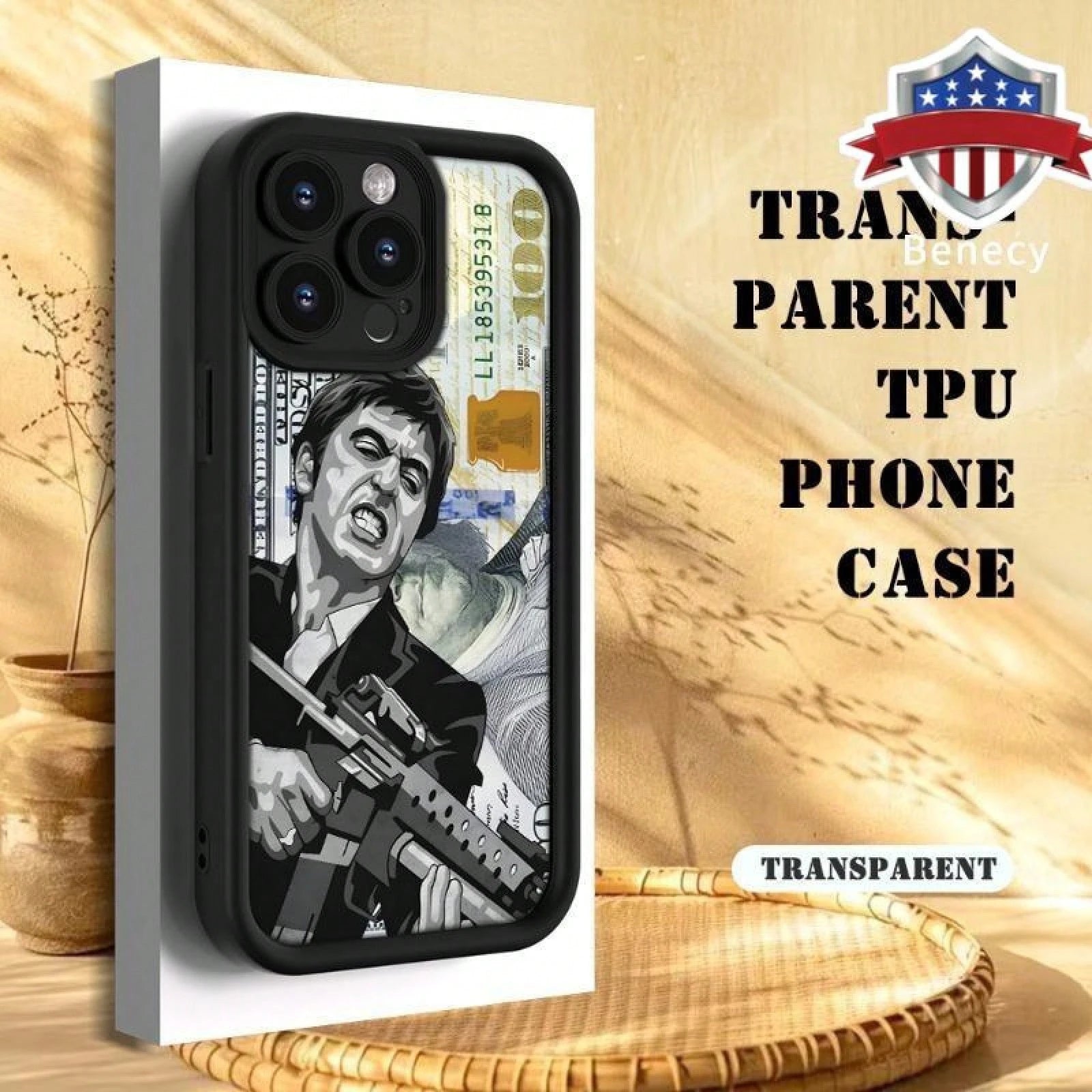 Creative Scar Face Painted Pattern Case For IPhone 16 17 15 14 Pro Max 13 12 11 Air XR XS E Plus Shockproof Drop Protection Rugged Durable Silicone Cover,Suitable For IPhone 17 Air