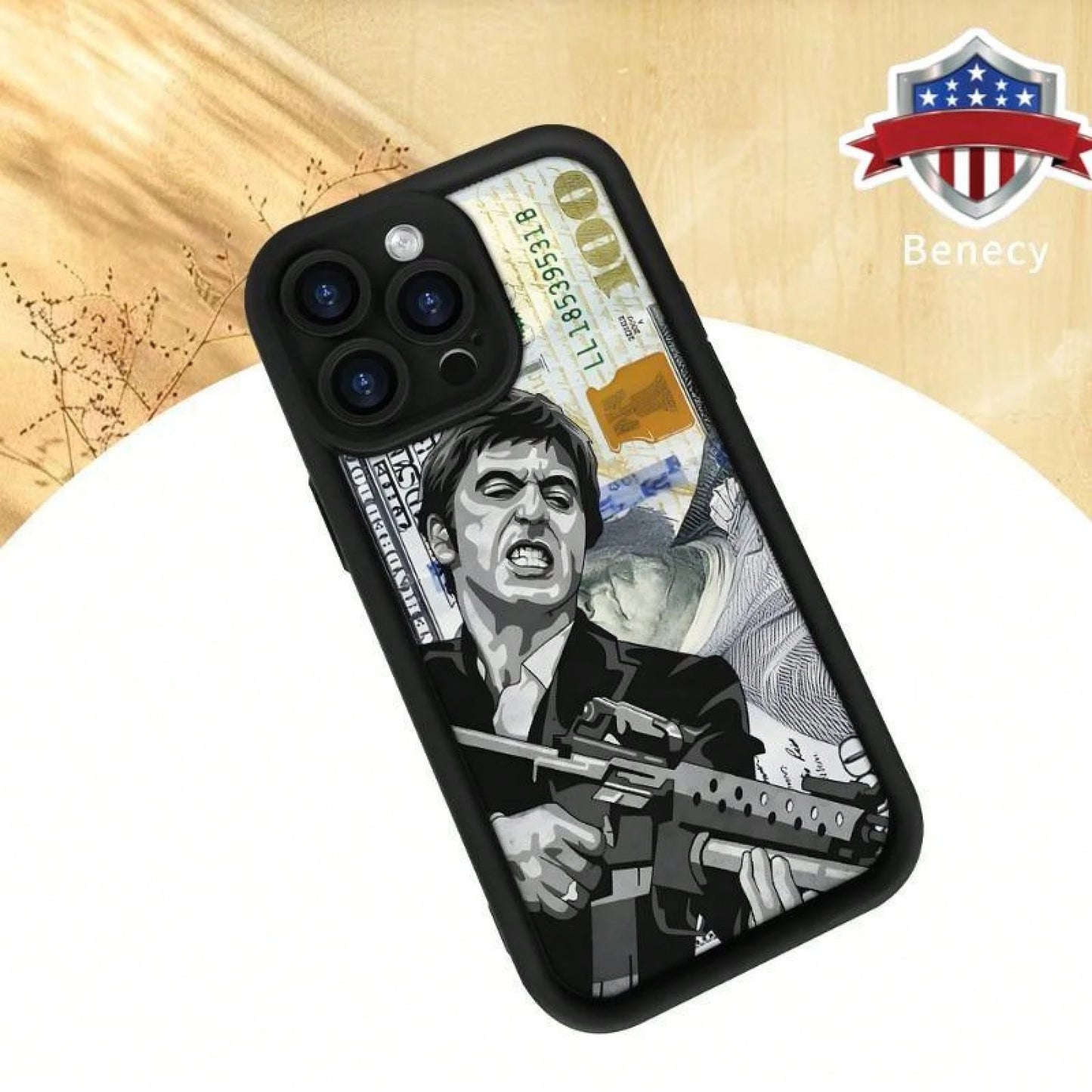 Creative Scar Face Painted Pattern Case For IPhone 16 17 15 14 Pro Max 13 12 11 Air XR XS E Plus Shockproof Drop Protection Rugged Durable Silicone Cover,Suitable For IPhone 17 Air