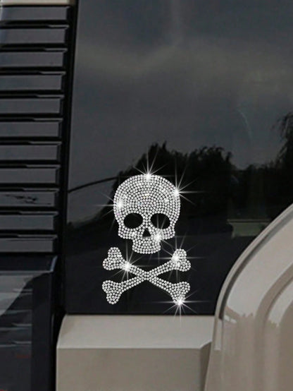 Creative Sparkling Diamond Skull And Crossbones