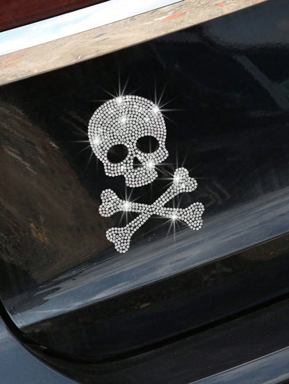Creative Sparkling Diamond Skull And Crossbones