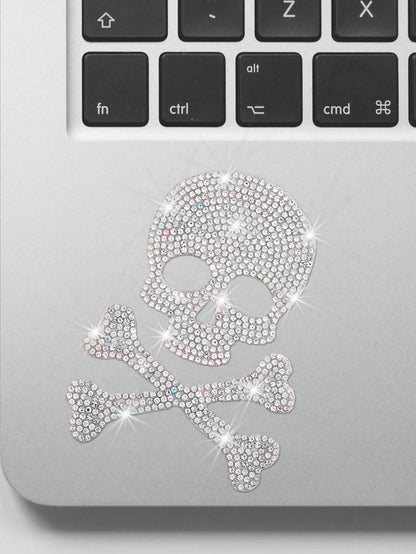 Creative Sparkling Diamond Skull And Crossbones