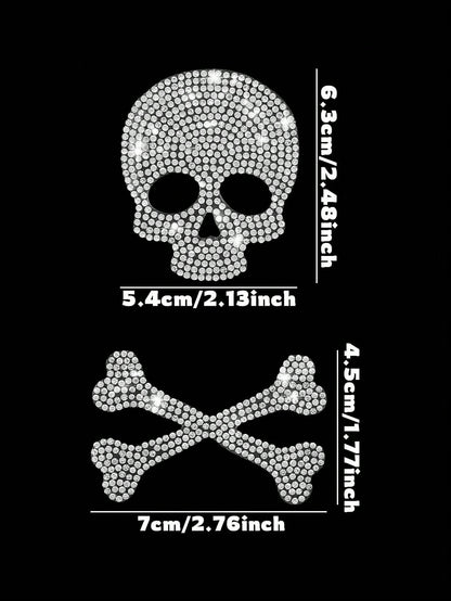 Creative Sparkling Diamond Skull And Crossbones