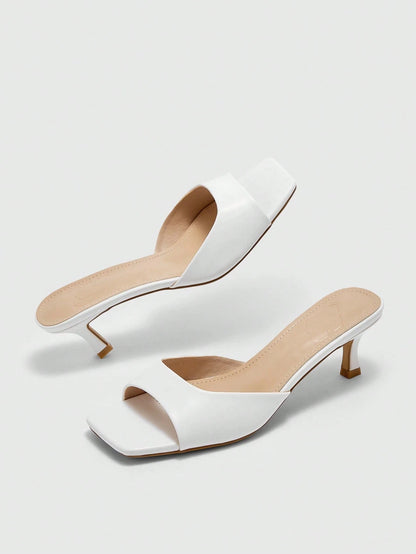 CUCCOO BIZCHIC Women's Square Toe Fashion Casual High Heel Slide Sandals For Christmas Spring Shoes Summer Shoes