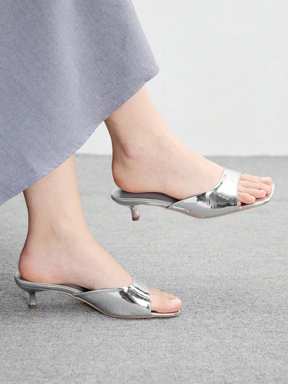 CUCCOO BIZCHIC Women's Square Toe Fashion Casual High Heel Slide Sandals For Christmas Spring Shoes Summer Shoes