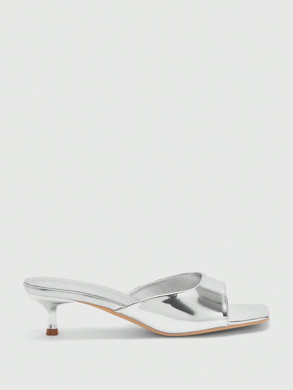 CUCCOO BIZCHIC Women's Square Toe Fashion Casual High Heel Slide Sandals For Christmas Spring Shoes Summer Shoes