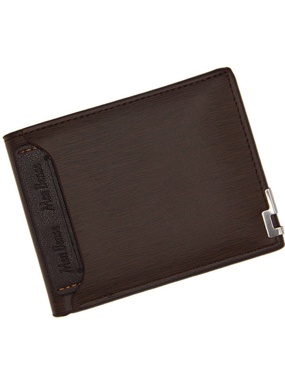 Custom Men's Leather Wallet- Engraved Initials For Dad Birthday- Dark Brown Mini Large Capacity Foldable Minimalist Business Casual, Father's Day Gift