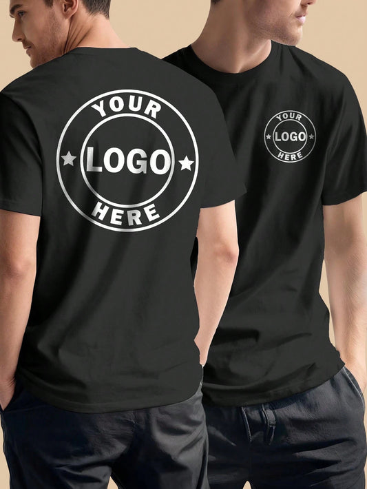 Customize Front And Back Logo Print Shirt For Company Team Group Personalized Tshirts Custom Club T Shirts For Men Women Cotton T-Shirt Tee Photo Tops