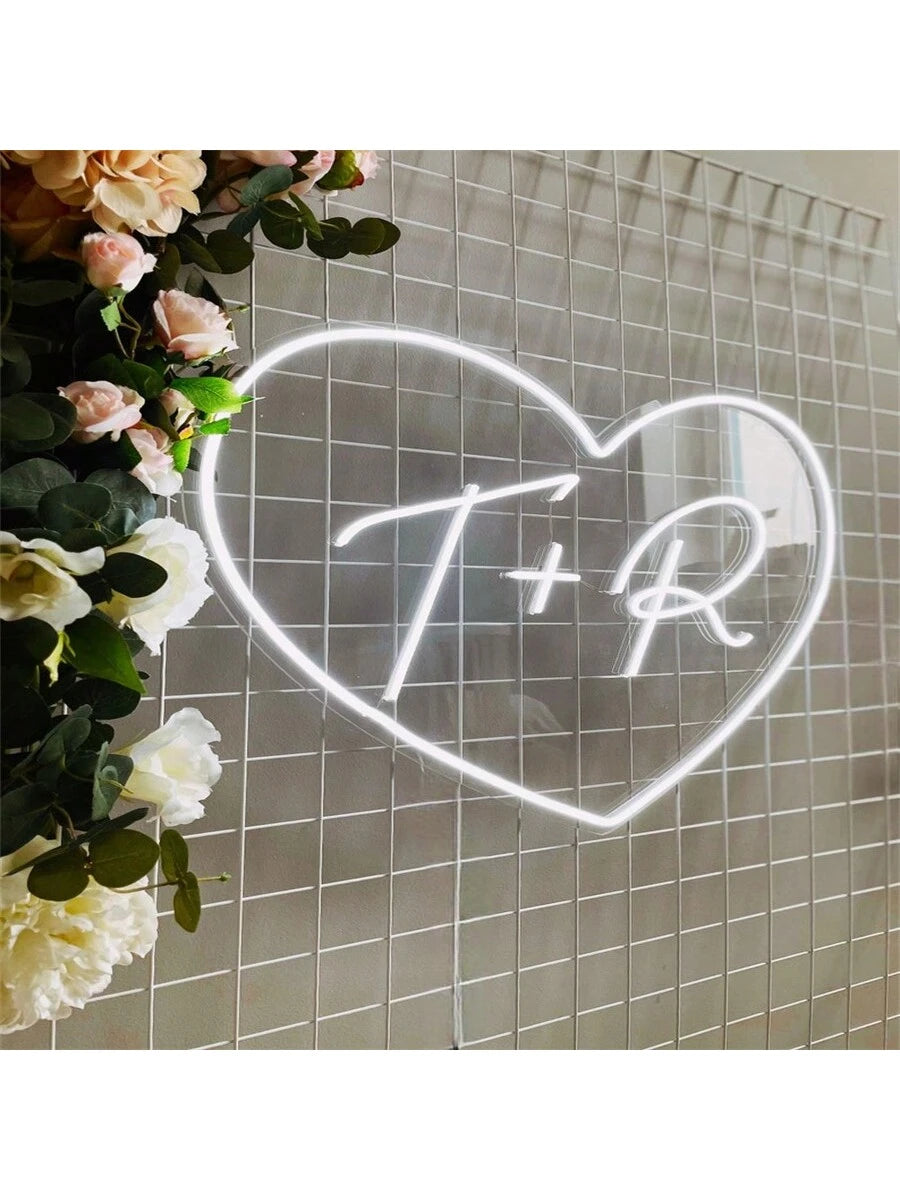 Customized LED Neon Light- Personalized Wall And Bedroom Decor, USB Powered, Suitable For Weddings, Birthdays, Holidays And Parties. Customized Colorful Heart-Shaped Neon Love Sign- USB Powered LED