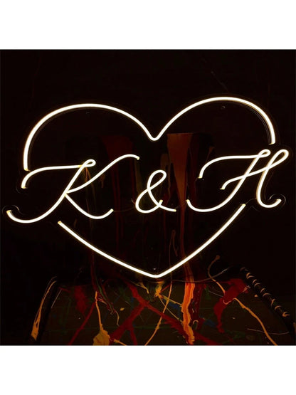 Customized LED Neon Light- Personalized Wall And Bedroom Decor, USB Powered, Suitable For Weddings, Birthdays, Holidays And Parties. Customized Colorful Heart-Shaped Neon Love Sign- USB Powered LED