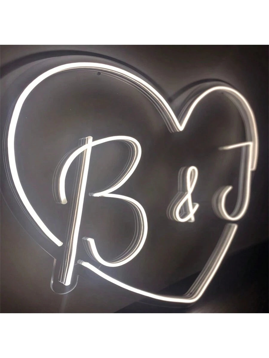 Customized LED Neon Light- Personalized Wall And Bedroom Decor, USB Powered, Suitable For Weddings, Birthdays, Holidays And Parties. Customized Colorful Heart-Shaped Neon Love Sign- USB Powered LED