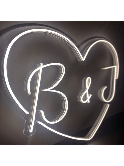 Customized LED Neon Light- Personalized Wall And Bedroom Decor, USB Powered, Suitable For Weddings, Birthdays, Holidays And Parties. Customized Colorful Heart-Shaped Neon Love Sign- USB Powered LED