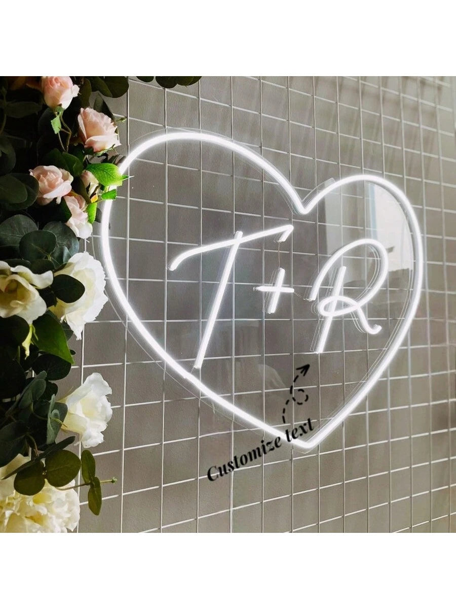 Customized LED Neon Light- Personalized Wall And Bedroom Decor, USB Powered, Suitable For Weddings, Birthdays, Holidays And Parties. Customized Colorful Heart-Shaped Neon Love Sign- USB Powered LED