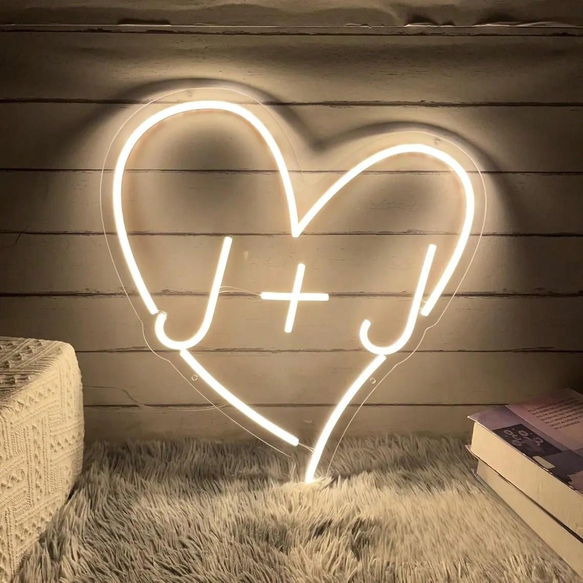 Customized LED Neon Lights- Personalized Wall & Bedroom Decor, USB Powered, Suitable For Weddings, Birthdays, Holidays And Parties./Customized Color Shaped Neon Love Sign- USB Powered LED Wall Decor
