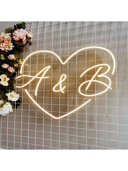 Customized LED Neon Lights- Personalized Wall & Bedroom Decor, USB Powered, Suitable For Weddings, Birthdays, Holidays And Parties./Customized Color Shaped Neon Love Sign- USB Powered LED Wall Decor