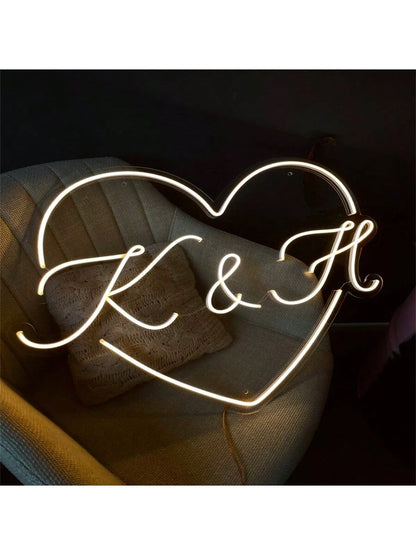 Customized LED Neon Lights- Personalized Wall & Bedroom Decor, USB Powered, Suitable For Weddings, Birthdays, Holidays And Parties./Customized Color Shaped Neon Love Sign- USB Powered LED Wall Decor