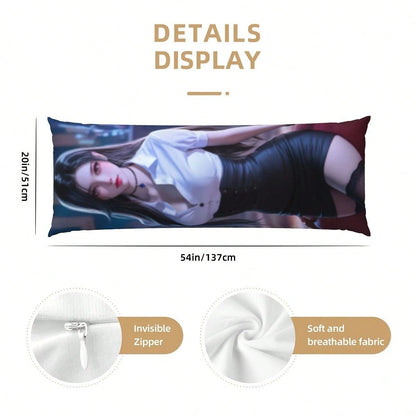 Customized Personalized Rectangular Pillowcase- Double-Sided Customization, Comfortable Fabric, Mixed Colors, Polyester Material, Suitable For Family, Lovers, Friends, Also Suitable For Father's Day