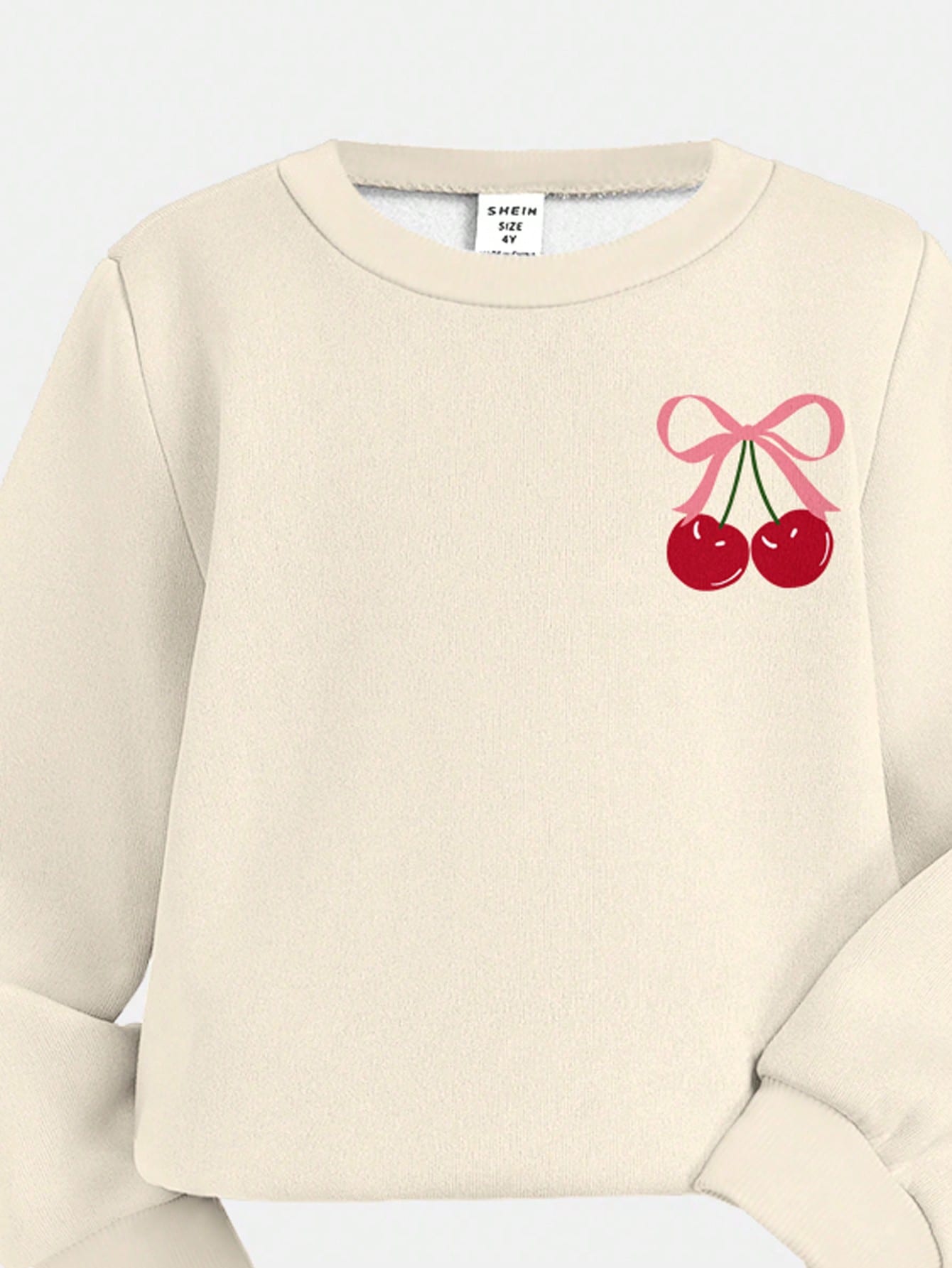 Cute Baby Girl Pink Bow Cherry Print Knit Pullover Outfit, Red And White Autumn Winter Clothes, Family Matching Casual Cozy Christmas Gifts For Baby Girl