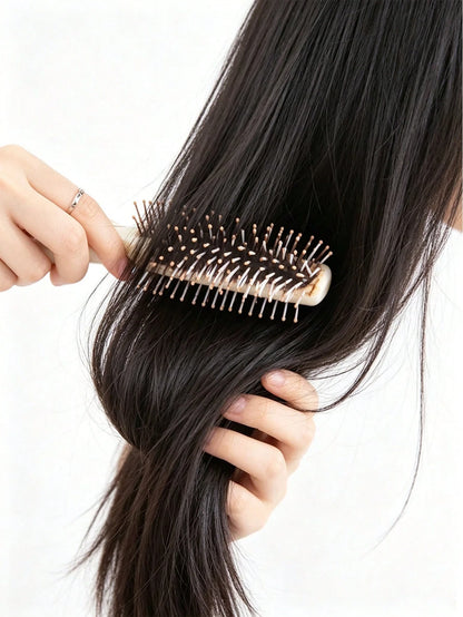 Cute Bear Fur Brush Set, Air Cushion Brush, Round Comb, Handheld Mirror, Hair Styling Tools For Girl Daily Use
