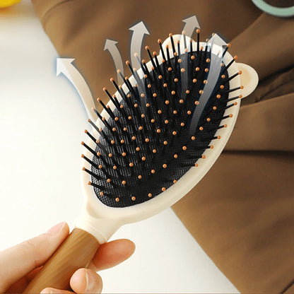 Cute Bear Fur Brush Set, Air Cushion Brush, Round Comb, Handheld Mirror, Hair Styling Tools For Girl Daily Use