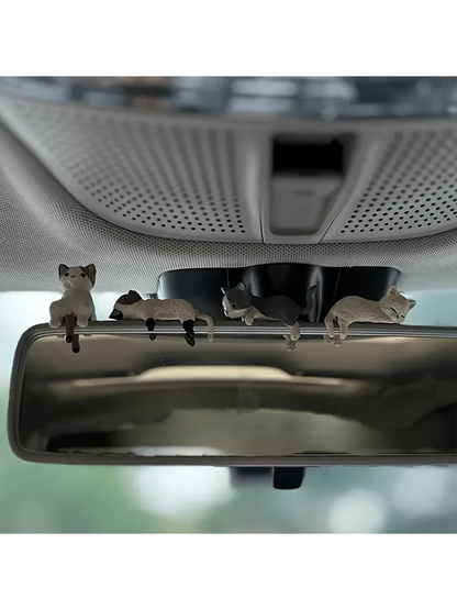 Cute Cat Cartoon Car Dashboard Decor, Made Of ABS Material, Mini Decorative Accessories Suitable For Vehicles And Display Screens