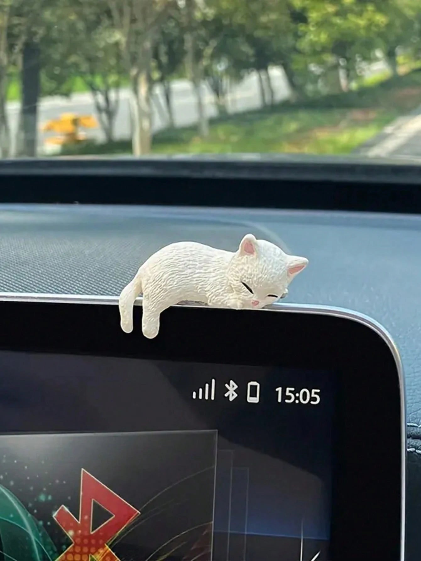 Cute Cat Cartoon Car Dashboard Decor, Made Of ABS Material, Mini Decorative Accessories Suitable For Vehicles And Display Screens